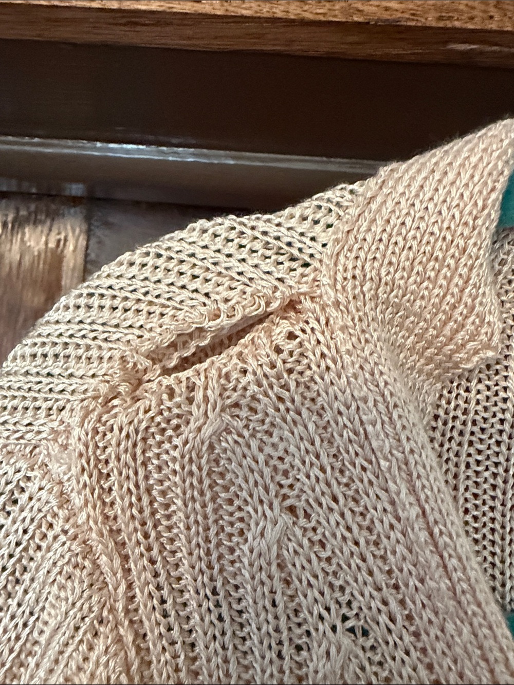 Free People Cream Ribbed V-Neck Button Cardigan - Picture 4 of 4